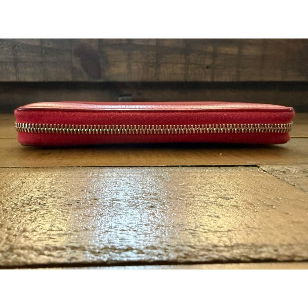Gucci Soho Wallet Women's Red Leather Zip Around Tassel GG Logo W/COA - Picture 5 of 14